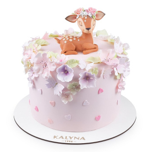 Детский торт для девочки с олененком