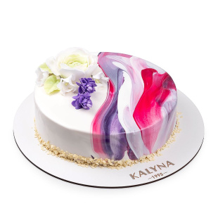 Торт с цветами из мастики